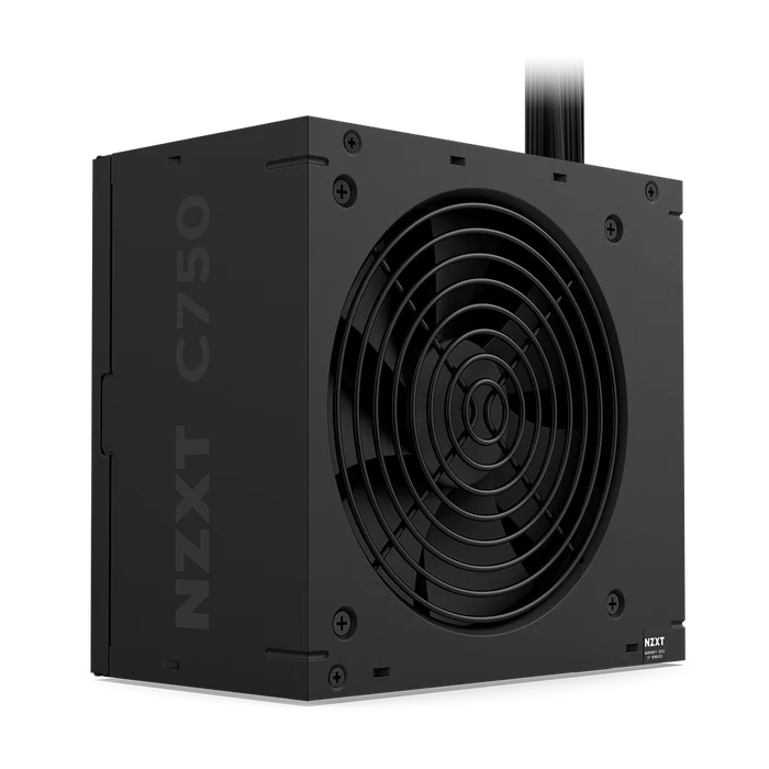 NZXT C750 Bronze 750W ATX Power Supply, 750 Watts Capacity, 80 Plus Bronze Certified, Non-Modular Design, 120mm FDB Fan, Matte Black-Sleeved Main Cables, Black