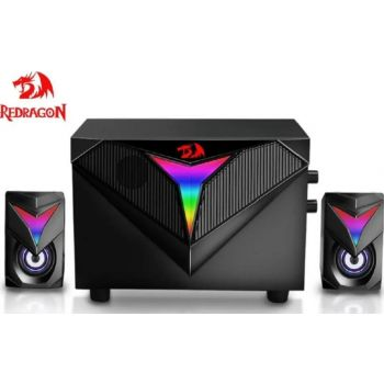 Redragon Toccata Stereo Gaming Speaker, RGB LED Backlight, 150Hz~20kHz Frequency, Bass Volume Control, USB 5V Power Input, ≥30db Signal to Noise Ratio | GS700