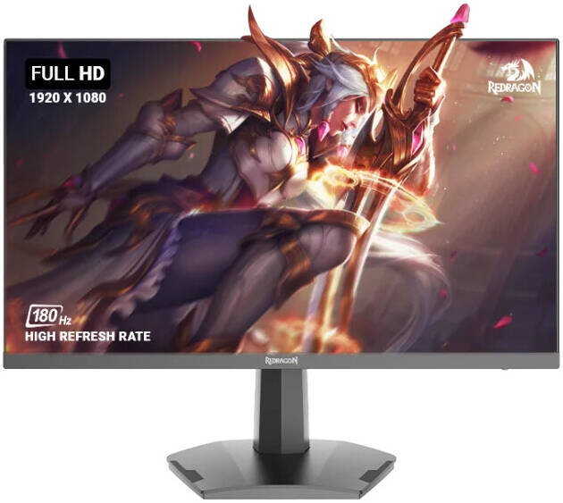 Redragon AZUR-III Gaming Monitor, 24" IPS Flat Panel Display, FHD Resolution, 200Hz Refresh Rate, 1ms MPRT Response Time, FreeSync, Borderless, 250nits, Tilt Adjustable, Black | GM24X5IPS