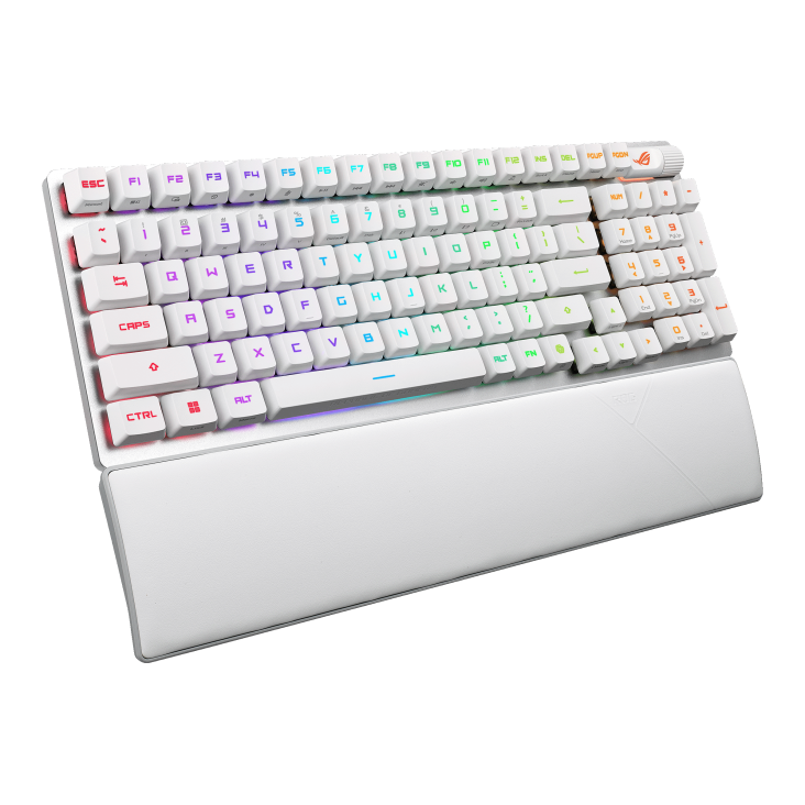 ASUS ROG Strix Scope II 96 RX Wireless Mechanical Keyboard, RX Optical Switch, Sound-Dampening Foam, ABS Keycaps, Tri-Mode Connectivity, English - Arabic Layout, White | 90MP03S2-BKCA10