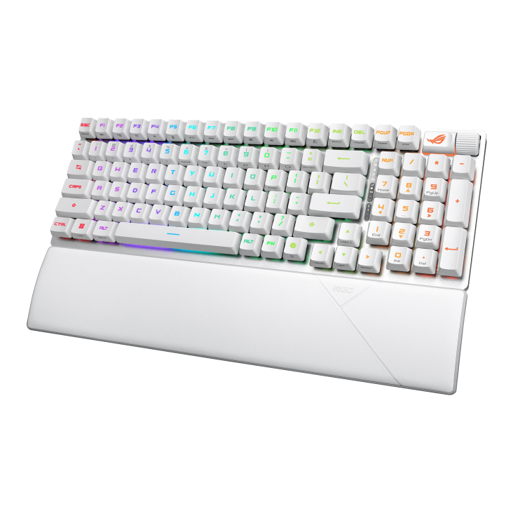 ASUS ROG Strix Scope II 96 RX Wireless Mechanical Keyboard, RX Optical Switch, Sound-Dampening Foam, ABS Keycaps, Tri-Mode Connectivity, English - Arabic Layout, White | 90MP03S2-BKCA10