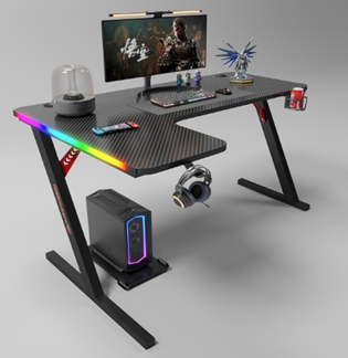 GAMAX P202-L (L-Shape) Gaming table size 160 black (Model P202-LB)