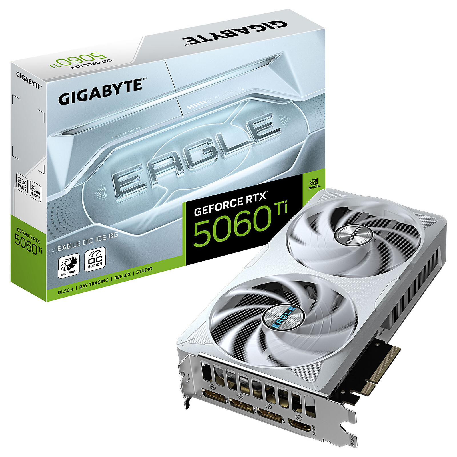 GIGABYTE GeForce RTX 5060 Ti EAGLE OC ICE 8GB GDDR7 White Graphics Card
