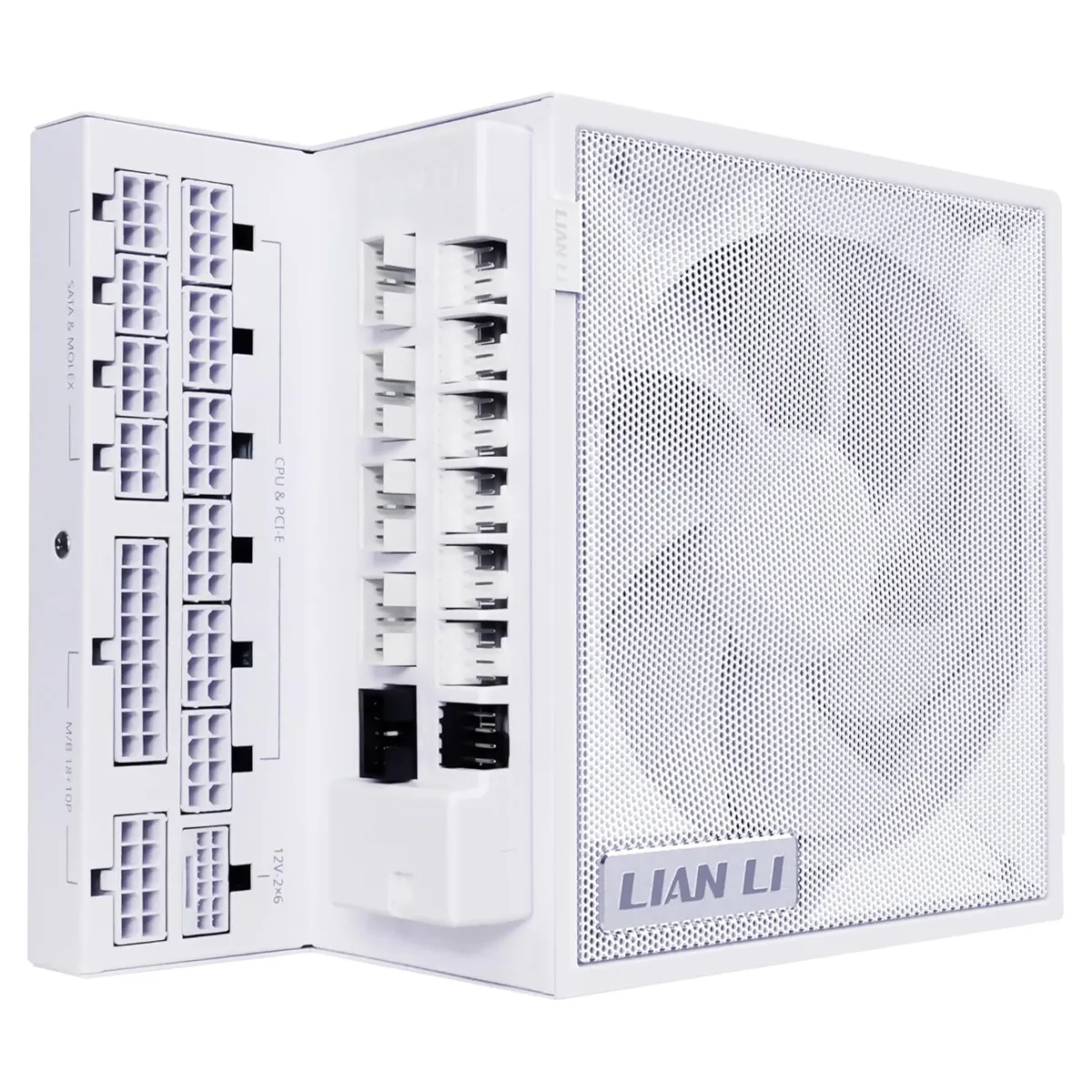 Lian-Li EDGE GOLD Fully Modular Power Supply, 1000W Power, 80 PLUS Gold Efficiency, 120mm FDB Fan Type, Active PFC, ATX 3.1 Form Factor, 2400 RPM Fan Speed, White