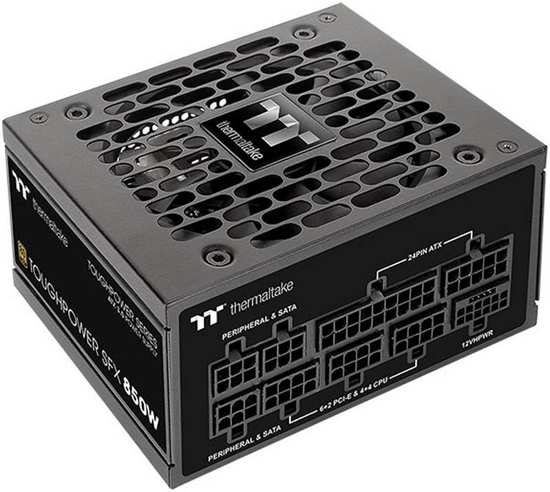 Thermaltake Toughpower SFX 850W Gold Power Supply, 850W Power Capacity, Active PFC, 80 PLUS Gold Efficiency, PCIe Gen 5.0, Black | PS-STP-0850FNFAGK-1