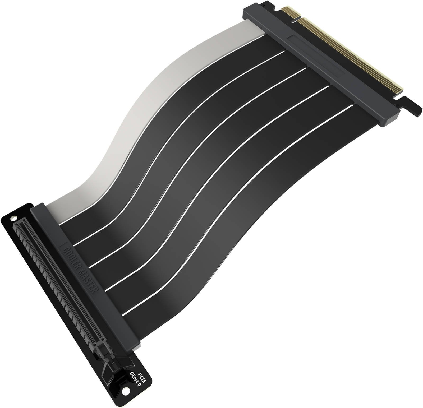 Cooler Master MasterAccessory Riser Cable PCIe 4.0 X16, 200MM V2, Gold-Plated Pins, Protective ABS Casing, Ultra Durable PCB, EMI Shielded 30 AWG Silver-Plated Wires, Black | MCA-U002R-KPCI40-200