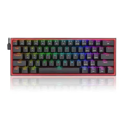 Redragon FIZZ K617 60% Wired Mechanical Keyboard, Red Switches black