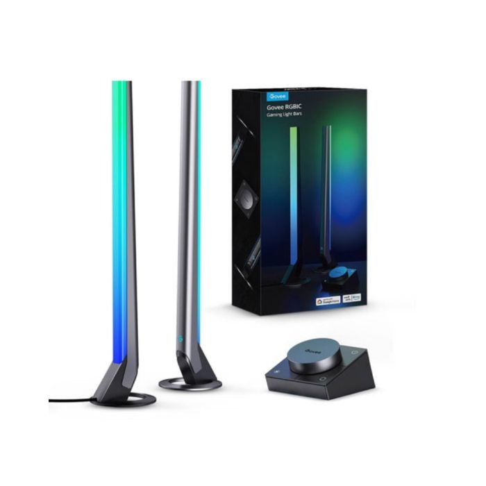Govee RGBIC Wi-Fi Gaming Light Bars, Smart Dial Controller, RGBIC Technology, 2.4GHz Wi-Fi + Bluetooth Connectivity, 40 Scene Modes 
