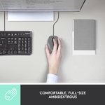 Logitech M100 Wired USB Mouse, Smooth Cursor Control, No Software Set Up, Gray - Black | 910-005003