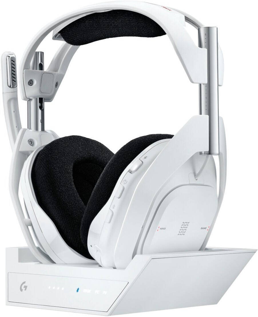 Logitech Astro A50 X LIGHTSPEED Wireless with PLAYSYNC Gaming Headset + Base Station, 40mm PRO-G GRAPHENE, 24H Playtime, Up to 24bit Audio, HDMI 2.1 Passthru, for Xbox X|S, PS5, PC, White | 939-002132