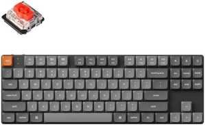 Keychron K1 Max QMK/VIA Wireless Custom Mechanical Keyboard, Red Linear Low-Profile Gateron Switch, 80% TKL Size, Tri-Mode Connectivity (2.4GHz, BT, Wired), English-Arabic Layout, Black | K1M-H1-AR