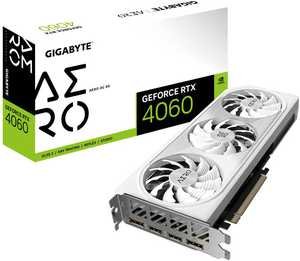 GIGABYTE GeForce RTX 4060 AERO OC Graphics Card, 8GB GDDR6 128 bit Memory, 2550 MHz Core Clock, 17Gbps Memory Speed, 3072 CUDA Cores, PCI-E 4.0, DP.4a*2 / HDMI 2.1a*2, White | GV-N4060AERO OC-8GD