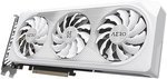 GIGABYTE GeForce RTX 4060 AERO OC Graphics Card, 8GB GDDR6 128 bit Memory, 2550 MHz Core Clock, 17Gbps Memory Speed, 3072 CUDA Cores, PCI-E 4.0, DP.4a*2 / HDMI 2.1a*2, White | GV-N4060AERO OC-8GD