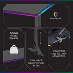 Navodesk APEX COREDESK, Gaming Desk with Dynamic RGB Lights, Heavy Duty RGB Gaming Table/Desk Black, Premium Home Office Desk and Gamer Workstation (Black, 133 x 60 CM)