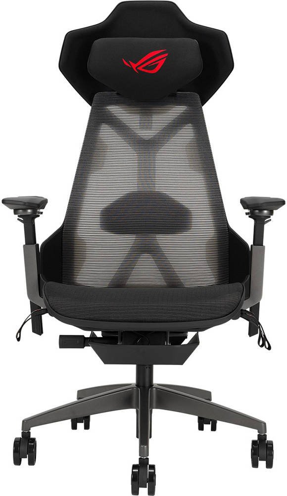 Asus SL400 ROG Destrier Ergo Gaming Chair, 150 KG Maximum Load, 3D With 360 Fully Rotate Armrest, 90 - 135 Tilt Range, Class 4 Gas Lift, 75mm PU Casters, Adjustable Angle, Black | 90GC0120-MSG010