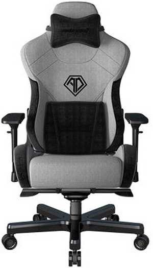  Anda Seat T-Pro II Premium Gaming Chair, 4D Armrests, Memory Foam Neck Pillow & Lumbar Support, Grey/Black | AD12XLLA-01-GB-F