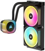 Corsair iCUE LINK H100i 240mm RGB AIO Liquid CPU Cooler, 240mm Radiator with QX120 RGB Fans, Up to 2400 RPM Speed, 63.1 CFM Airflow, Intel 1700 & AMD AM5 Sockets, Black | CW-9061001-WW