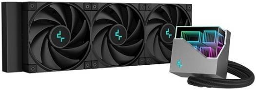 DeepCool LT720 Liquid CPU Cooler, 360mm Radiator, 3x FK120 Fans, 500-2250 RPM Fan Speed, 85.85 CFM Airflow, 3100 RPM Pump Speed, ARGB LED Lights,Fluid Dynamic Bearing, Black | R-LT720-BKAMNF-G-1
