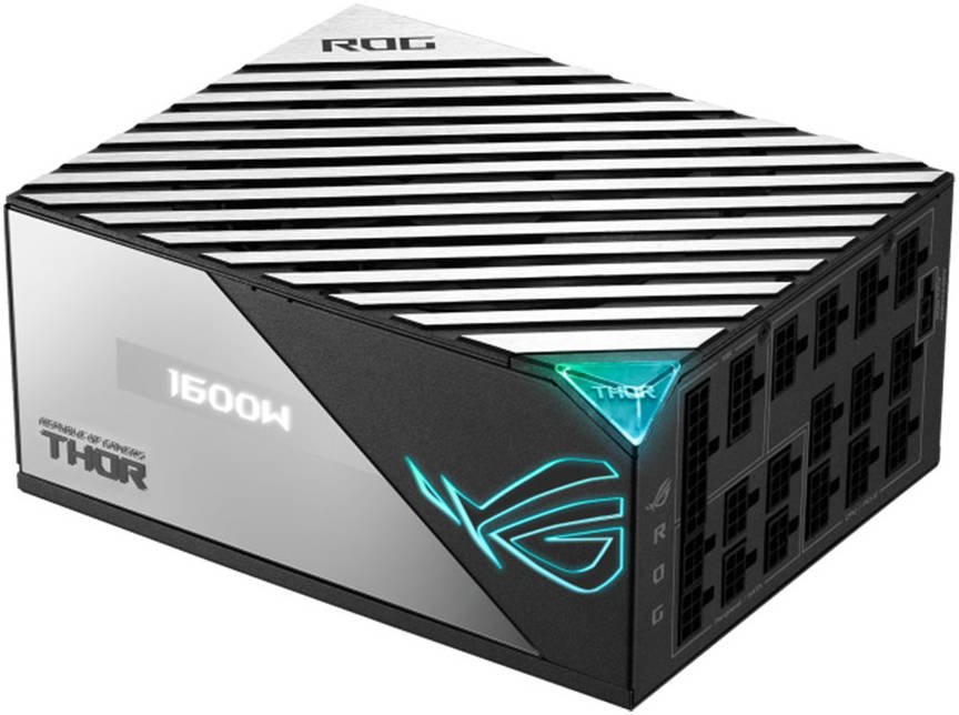 Asus Rog Thor 1600W ATX Power Supply Unit, With Aura Sync & OLED Display, 1600W Power, 80 Plus Titanium Certification, 135mm PWM Fan, 0dB Cooling, Modular | 90YE00K0-B0NA00