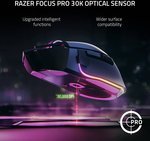 Razer Basilisk V3 Pro USB Wireless Optical Gaming Mouse, 30K DPI Optical Sensor, Chroma RGB Lighting, HyperScroll Tilt Wheel, 750 IPS Speed, 11 Programmable Buttons, White | RZ01-04620200-R3G1