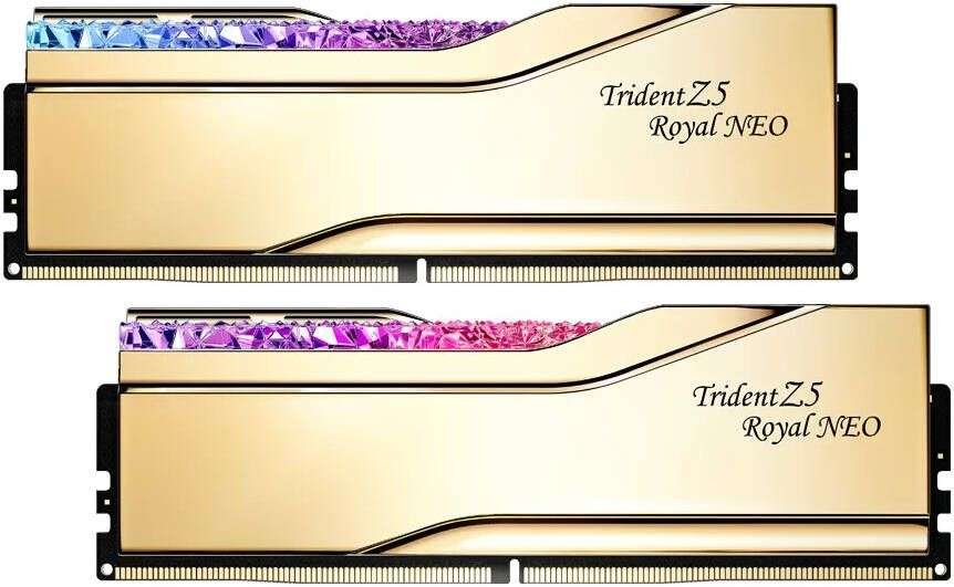 G.SKILL Trident Z5 Royal Neo 32GB (2x16GB) DDR5 Dual Channel Desktop Memory, 8000 MT/s Memory Speed, CL38-48-48-128 CAS Latency, 1.45 Voltage, AMD EXPO Ready, Gold | F5-8000J3848H16GX2-TR5NG