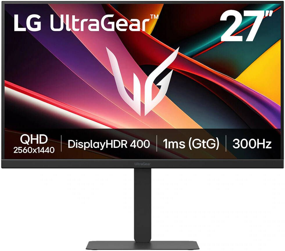 LG UltraGear G6 Gaming Monitor, 27" IPS Display, QHD Resolution, 300Hz Refresh Rate, 1ms (GtG @ Faster) Response Time, AMD FreeSync Premium & NVIDIA G-Sync Compatible | 27G640A-B
