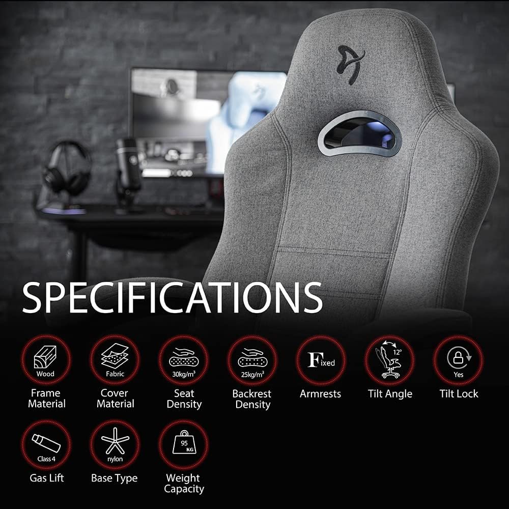 AROZZI Gaming Chair Enzo Woven Fabric Grey