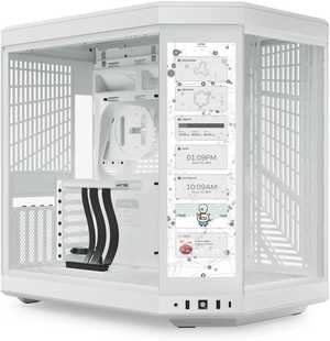  HYTE Y70 Touch Dual Chamber Mid-Tower ATX Computer Case, 14.1â€ 1100 x 3840 (4K) Capacitive Touchscreen, Up to 10 Fans & 360mm Radiator Support, 2x 3.5" HDD/4x 2.5" SSD, White | CS-HYTE-Y70-WW-L
