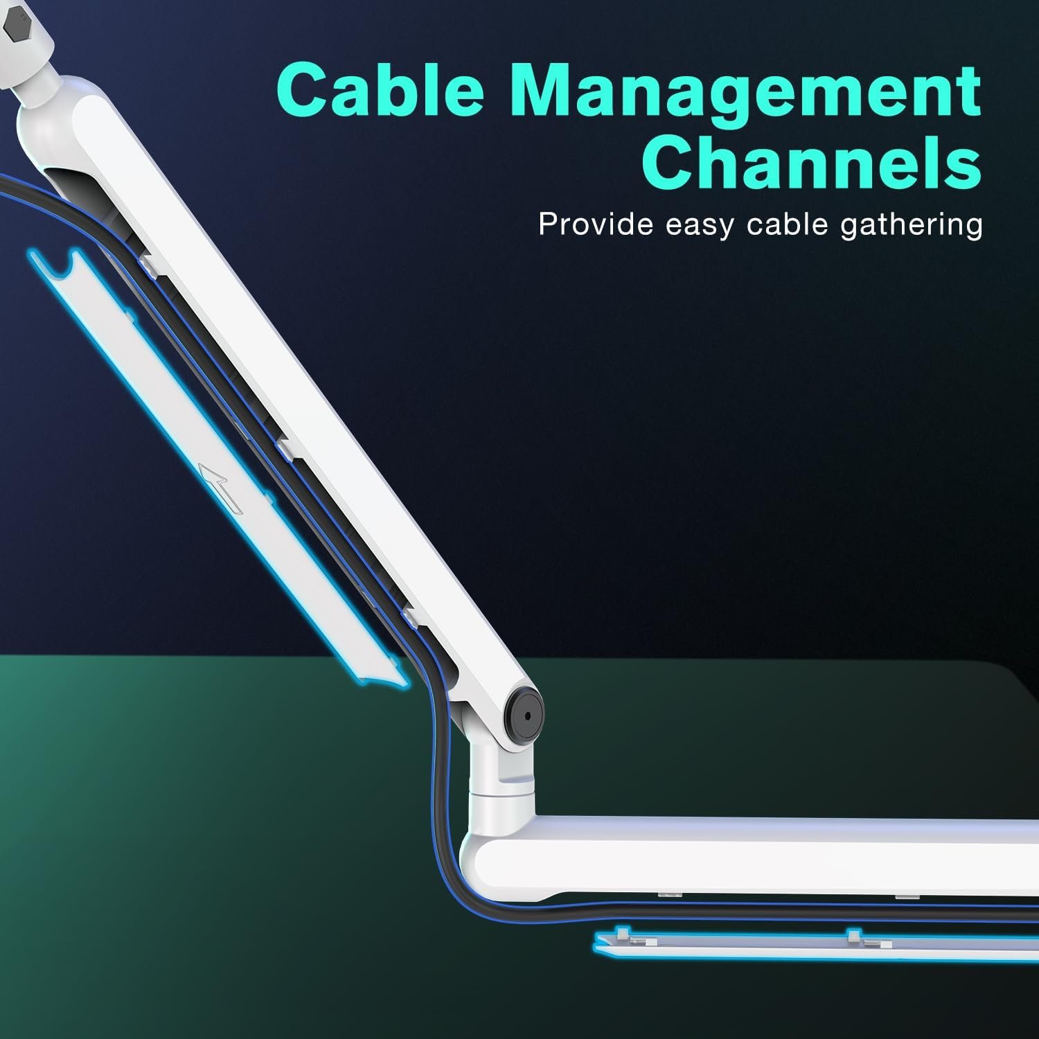 FIFINE Boom Arm Mic Stand, Low Profile Microphone Arm Stand, Podcast Mic Boom Arm with Desk Mount, Cable Channels Management, Metal Boom Arm White for...