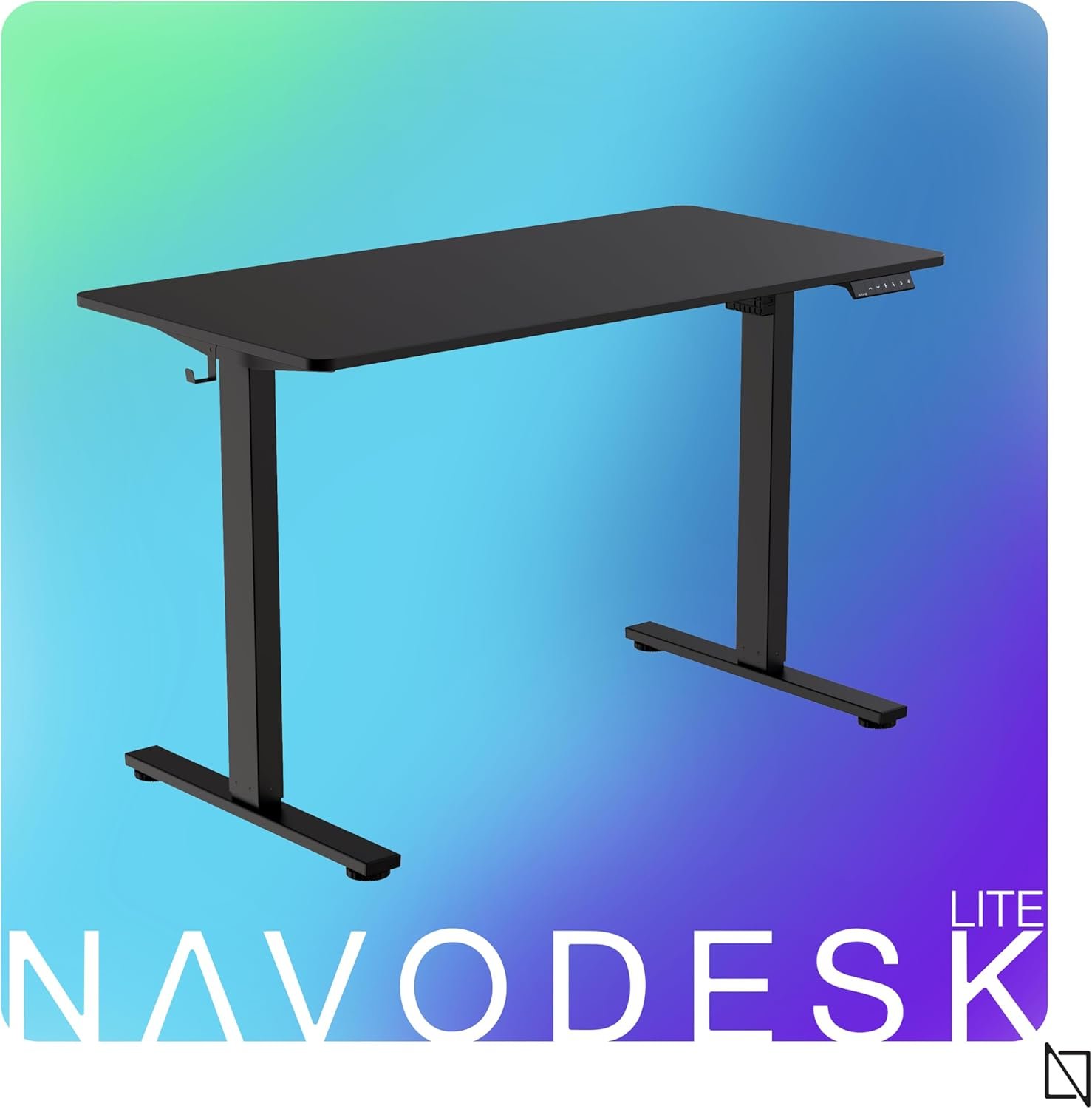 Navodesk LITE, Electric Height Adjustable Standing Desk, Electric Sit-Stand Desk with a Storage Hook for Small Backpacks or Heaphones, Ergonomic Adjustable..