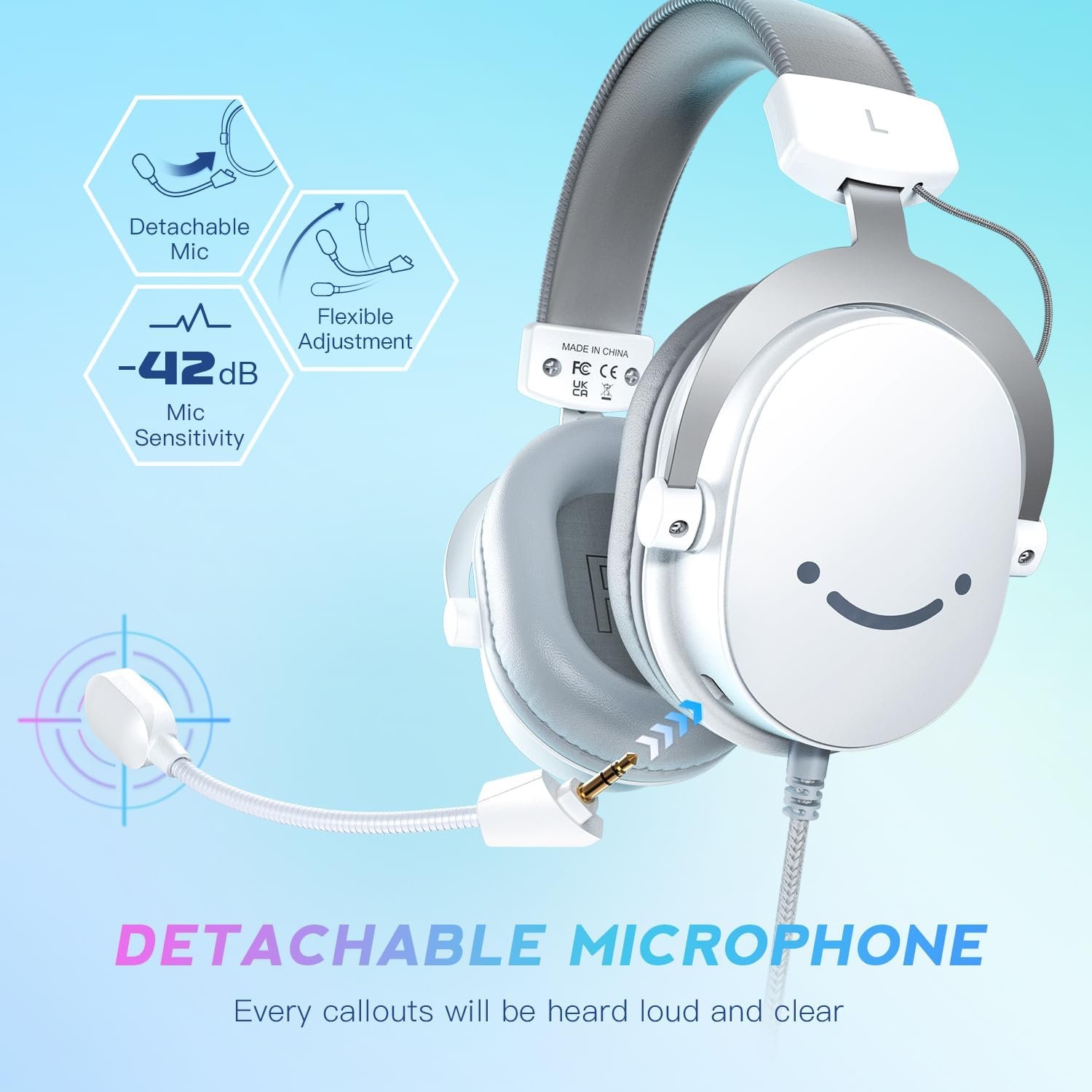  FIFINE Gaming Headset for PC, USB Headset with 7.1 Surround Sound, Detachable Microphone, Control Box, 3.5mm Headphones Jack, Gamer Over-Ear Wired Headset..