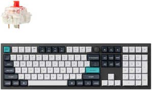 Keychron Q6 Max QMK/VIA Wireless Mechanical Keyboard, Gateron Jupiter Red Switches, Fully Assembled Knob, Tri-Mode Connectivity (2.4GHz, BT, Wired), English-Arabic Layout, Carbon Black | Q6M-M1-AR