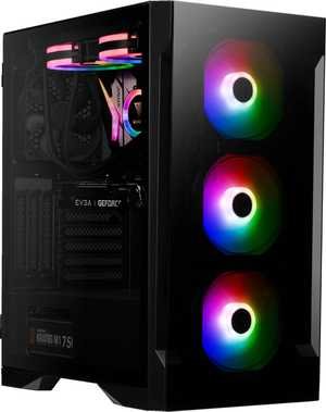 Gamdias Talos E2 Elite Mid Tower PC Case, Tempered Glass Panel, Swing Door with Magnetic Dust Filter, 3 Built In 120mm ARGB Fans, Up To 360mm Radiator Support, Black | GD-TALOS-E2-ELITE
