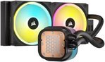 Corsair iCUE LINK H100i 240mm RGB AIO Liquid CPU Cooler, 240mm Radiator with QX120 RGB Fans, Up to 2400 RPM Speed, 63.1 CFM Airflow, Intel 1700 & AMD AM5 Sockets, Black | CW-9061001-WW