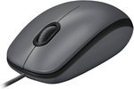 Logitech M100 Wired USB Mouse, Smooth Cursor Control, No Software Set Up, Gray - Black | 910-005003