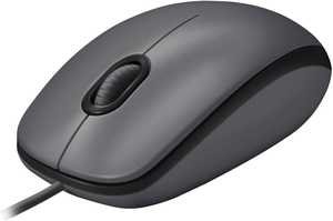 Logitech M100 Wired USB Mouse, Smooth Cursor Control, No Software Set Up, Gray - Black | 910-005003