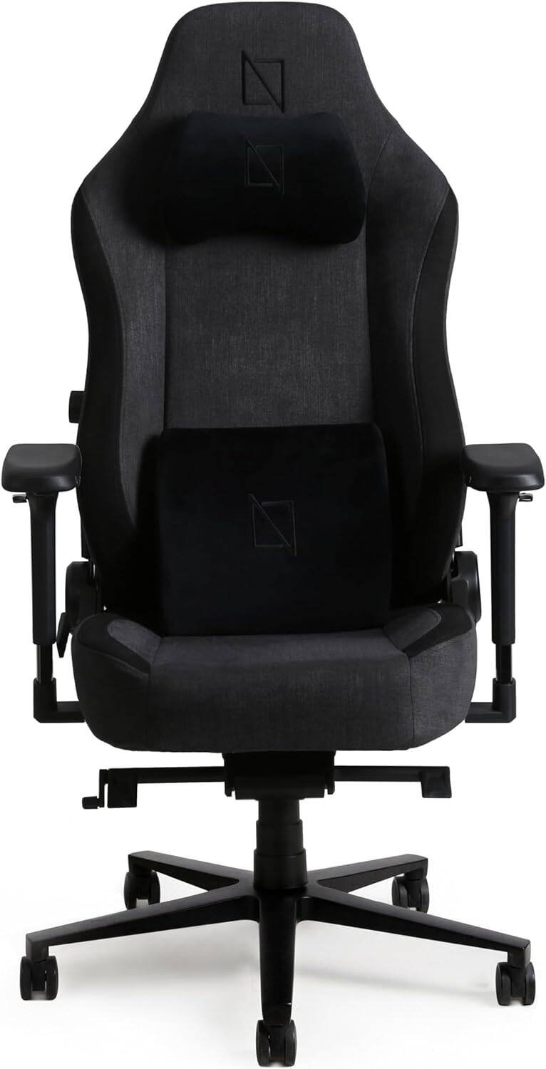 APEX Chair, Premium Ergonomic Gaming Chair with Memory Foam Pillows, Magnetic Headrest & Integrated Lumbar Support By Navodesk (SOFT FABRIC - M, CARBON BLACK)