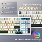  YUNZII YZ98 Gasket Mechanical Keyboard 99 Key Hot Swappable BT5.0/2.4G/USB-C Wireless Gaming Keyboard NKRO 98% 1800 Layout with RGB LED Backlit for...