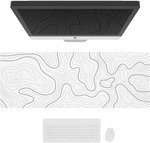  Ovenbird Large Gaming Mouse Pad with Stitched Edges, Minimalist Topographic Map Desk Mat, Extended XL Mousepad with Anti-Slip Base, Cool Desk Pad for...