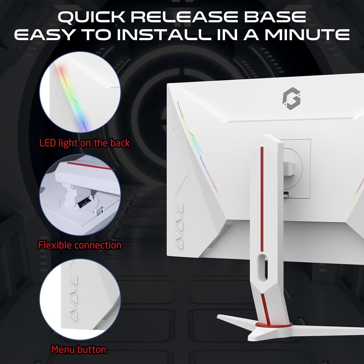 GAMEON GOA27FHD360IPS Artic Pro-Series, White Gaming Monitor 27 Inch, 1920x1080p FHD IPS Panel, 360Hz Refresh Rate, 0.5ms Response Time, Adjustable Stand, Supports PS5