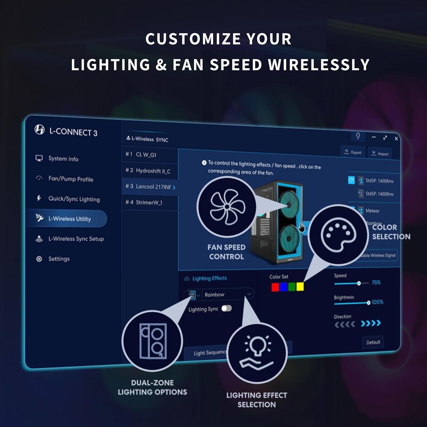  Lian Li LANCOOL 217 INF Infinity Mirror Computer Case, Mid-Tower ATX PC Case w/ 3 Pre-Installed Fans, 2x170mm ARGB Fans, 1x140mm, Front Mirror Glass Panel,.