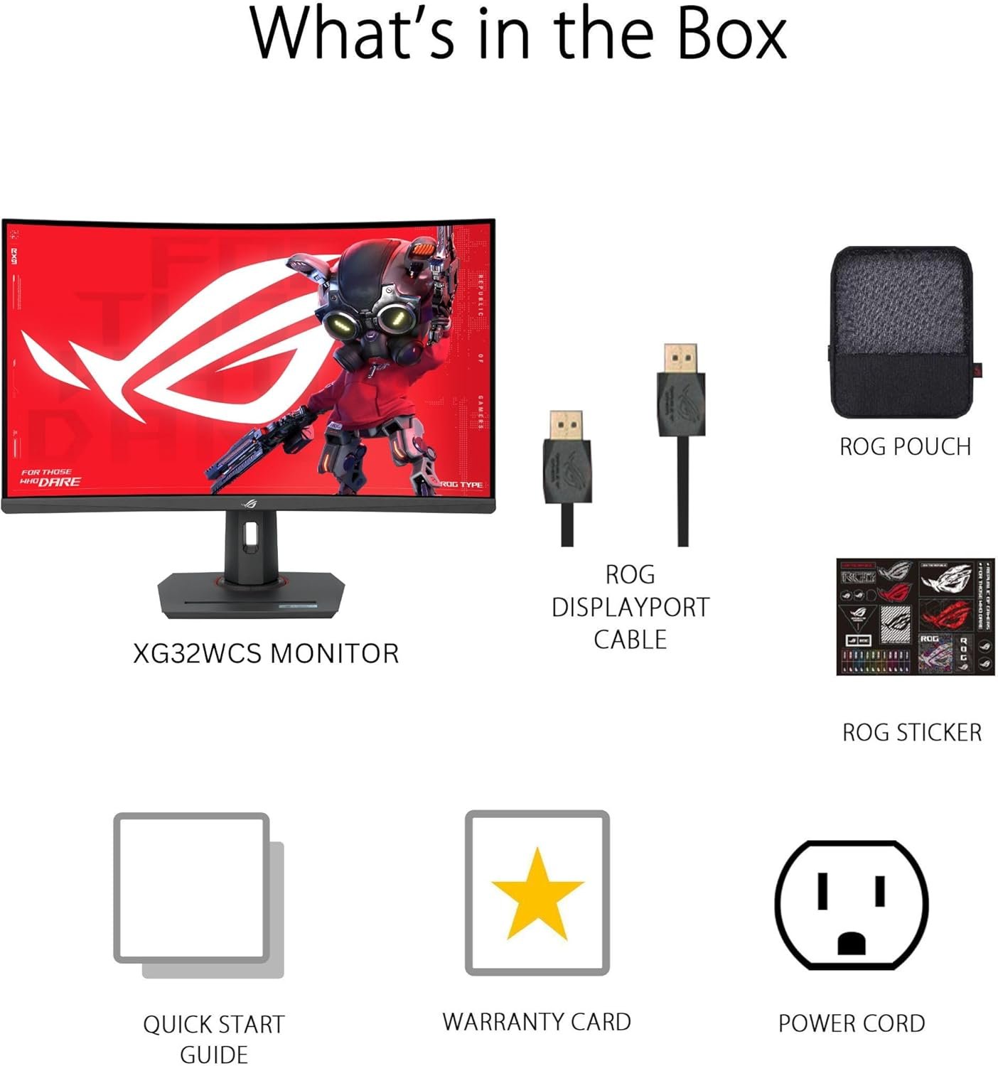  ASUS ROG Strix 32â€ 1440P USB-C Curved HDR Gaming Monitor (XG32WCS) - QHD, 180Hz, 1ms, Fast VA, Extreme Low Motion Blur Sync, FreeSync, DisplayWidget, Tripod...
