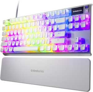  SteelSeries Apex 7 TKL Ghost - Mechanical Gaming Keyboard - OLED Smart Display - Linear & Quiet - Doubleshot PBT Pudding Keycaps - American QWERTY Layout
