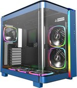 MONTECH, KING 95 Dual-Chamber ATX Mid-Tower PC Gaming Case, High-Airflow, Toolless Panels, Sturdy Curved Tempered Glass Front and Side Panel, ARGB Lighting, Prussian Blue