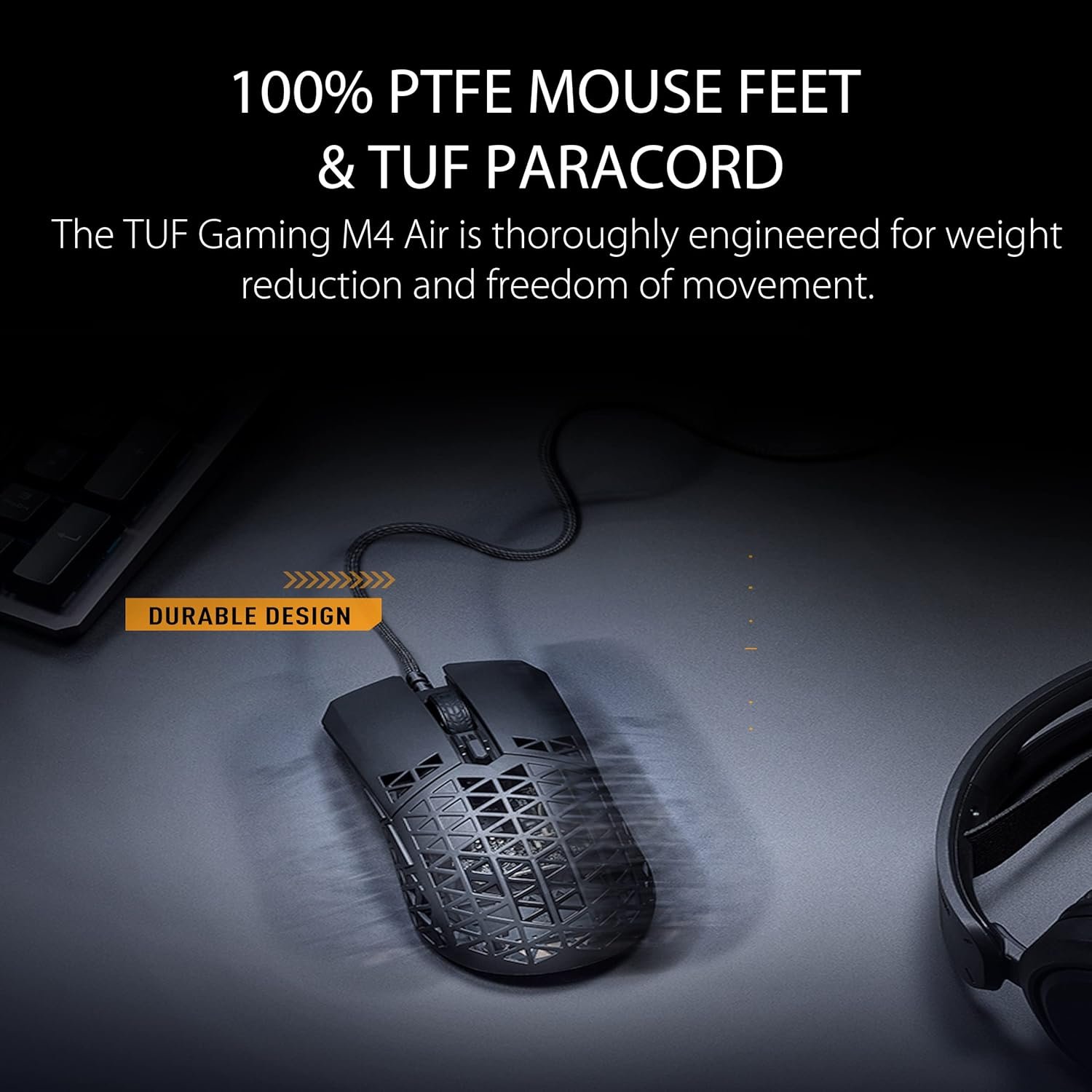 ASUS TUF Gaming M4 Air Wired Gaming Mouse, 16,000 DPI Sensor, 6 Programmable Buttons, Ultralight Air Shell, IPX6 water resistance, ASUS Antibacterial Guard