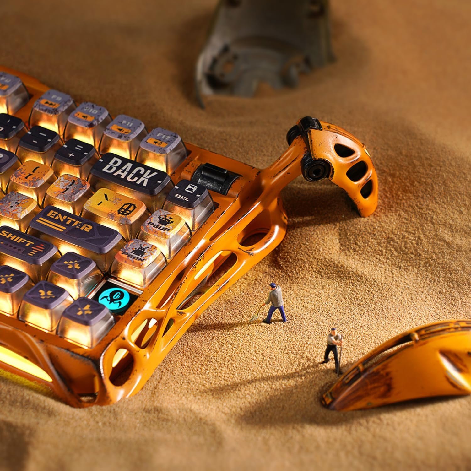  GravaStar Mercury K1 Pro Wireless Gaming Keyboard, Handcrafted Battle-Worn Mechanical Keyboard, Aluminum Alloy, 75% Layout Custom Keyboard, Designed for...