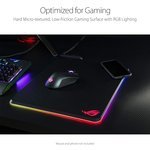 ASUSROG Balteus Qi Vertical Gaming Mouse Pad with Wireless Qi Charging Zone, Hard Micro-Textured Gaming Surface, USB Pass-Through, Aura Sync RGB Lighting and Non-Slip Base (12.6â€ X 14.6â€)