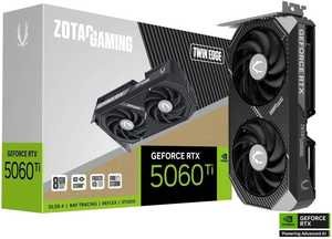 ZOTAC GAMING GeForce RTX 5060 Ti Twin Edge Graphics Card, 8GB GDDR7 128-Bit Memory, 2572 MHz Engine Clock, 28 Gbps Memory Clock, 4608 CUDA Cores, PCI Express 5.0 x8 | ZT-B50610E-10M