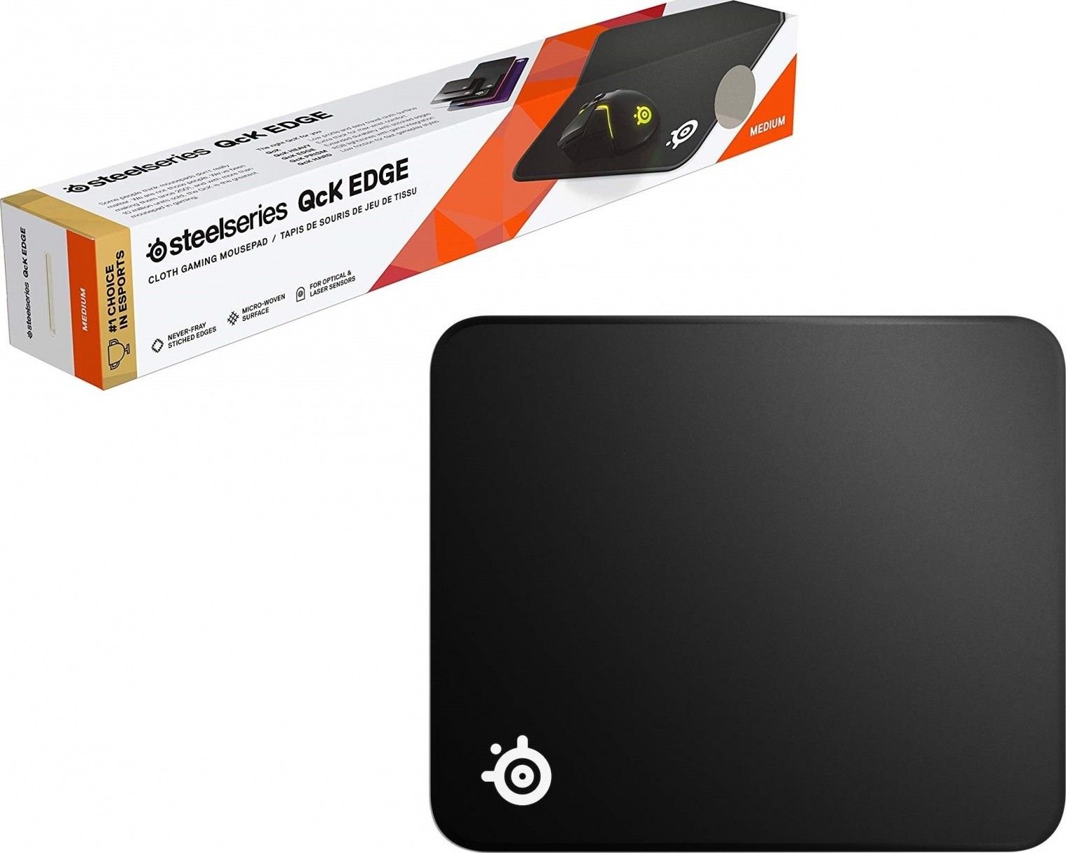 SteelSeries QCK EDGE Cloth Gaming Mouse Pad â€“ Medium (320 x 270 x 2 mm) | 63822