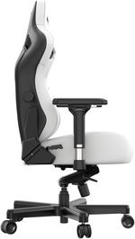 AndaSeat Kaiser 3 Series Premium Ergonomic Gaming/Office Chair, Premium PVC Leather, XL Size (Enlarged), Heavy-duty Aluminum Wheel Base, 65MM PU Covered Wheels, CLOUDY WHITE | AD12YDC-XL-01-W-PV/C